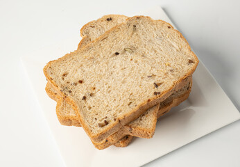 Sliced Bread isolated on a white background, bakery concept