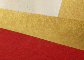 金色と赤の和紙背景テクスチャー