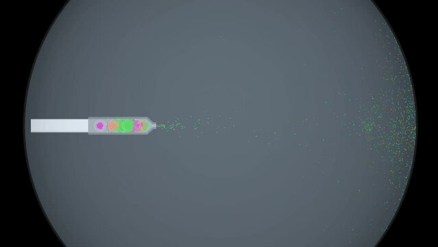 Particle simulation science - Pistons, pipes and colorful glass beads