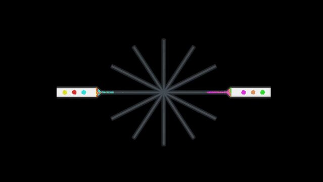 Particle simulation science - Pistons, pipes and colorful glass beads