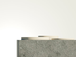 Product display podium on top of cement