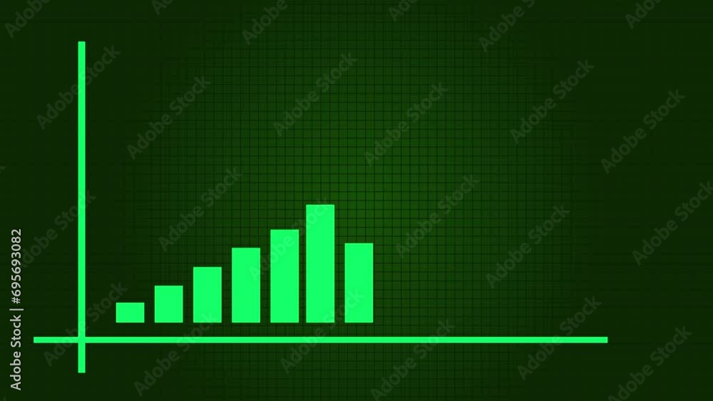 Aufkleber business growth and business success globing graph presentation. abstract business growth graph anim