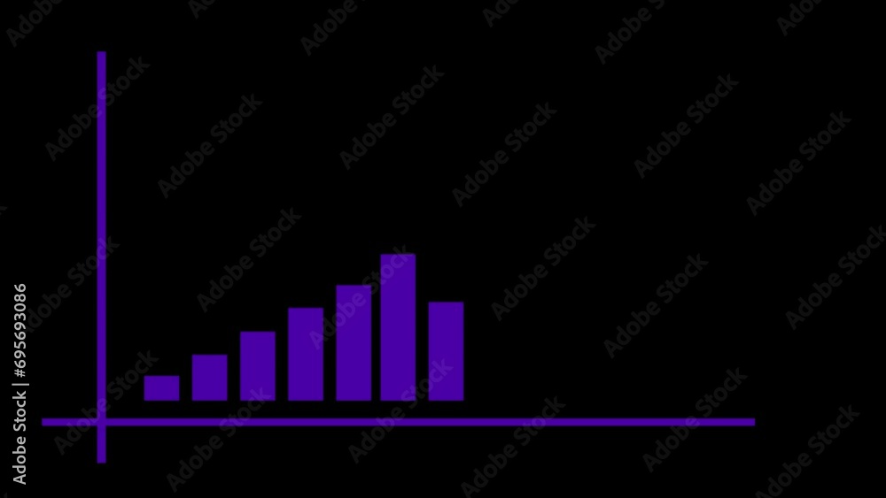 Aufkleber business growth and business success globing graph presentation. abstract business growth graph anim