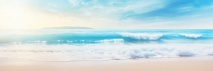 Fototapeta na wymiar Clean and beautiful beach and waves