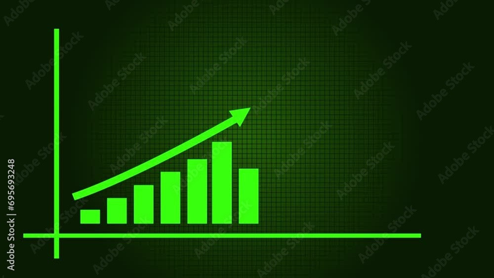 Aufkleber business growth and business success globing graph presentation. abstract business growth graph anim