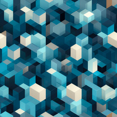Obraz premium Abstract Cubic Isometric Background As Seamless Fill Tile Created Using Artificial Intelligence