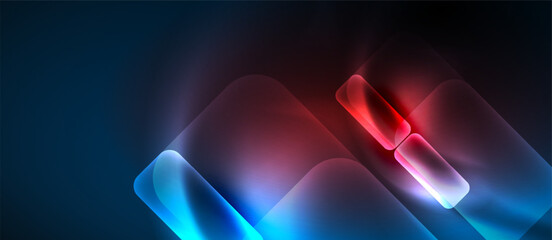 Neon glass shapes for your text or product presentation geometric background. Vector illustration For Wallpaper, Banner, Background, Card, Book Illustration, landing page