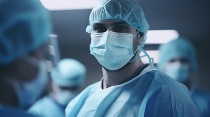  Surgeon and anesthetist doctor ER surgical team 