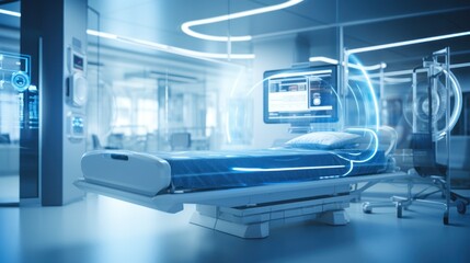 Modern patient beds in hospitals, hospitals of the future