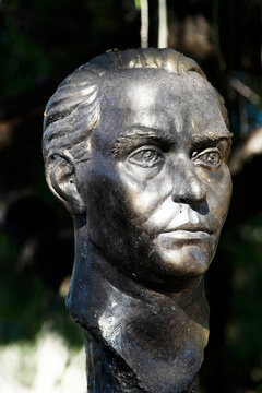 Tucuman,Argentina,Statue famous, Spanish poet, Federico Garcia Lorca close up face historic
