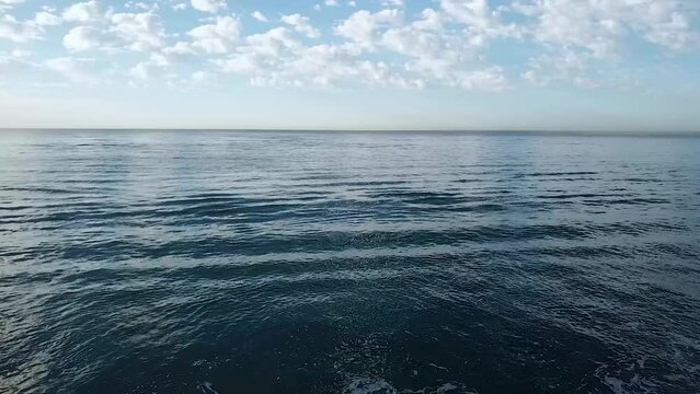 Drone flight entering the Sea of ​​Cortes in Los Cabos Mexico
