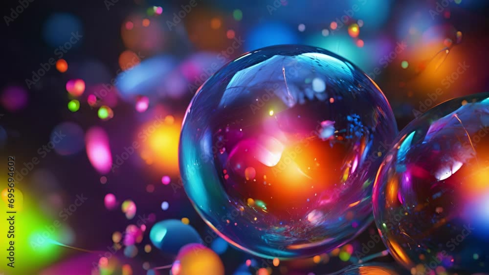 Poster closeup of a proton collision, the release of vibrant color as quarks break free from their interact