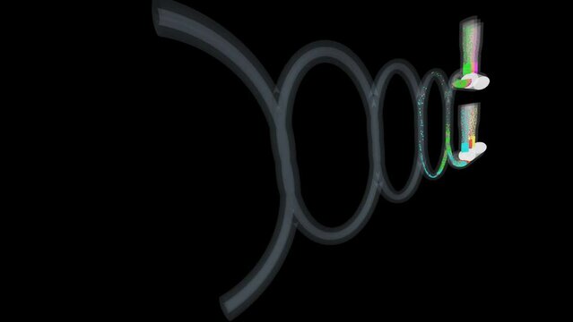Particle simulation science - Pistons, pipes and colorful glass beads