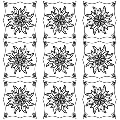 Simple Shape Mandala Beautiful Line Art Ornament Doodle Beautiful Patterns | Design Pattern That Inspired By Sunflower And Batik With Black Color