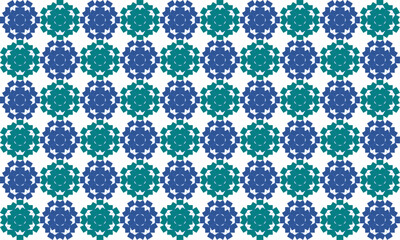 pattern with snowflakes two tone blue star flower asterisk pattern on white background as seamless repeat style replete image design for fabric printing, blue and green checkerboard
