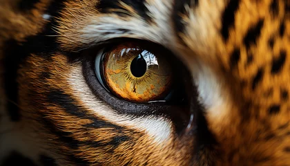 Schilderijen op glas close up of a tiger eyes © Binary Studio
