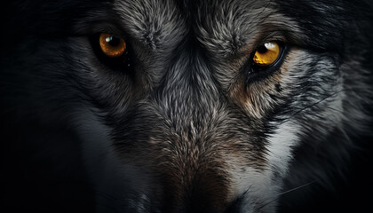 close up of a wolf eyes