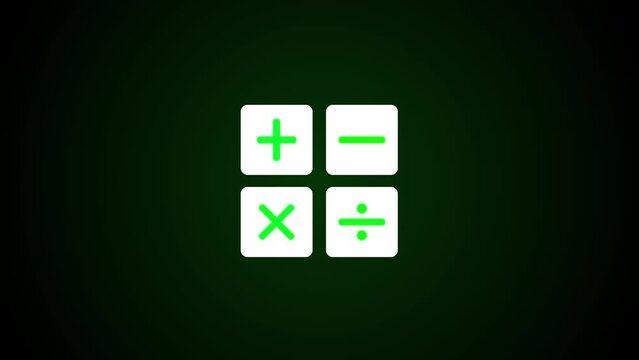 Calculator icon and button icon and mathematics icon animation mathematics icon animated.