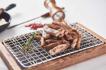 delicious meat with hub and salt