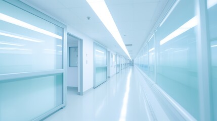 Blurred interior of hospital ,abstract medical background.