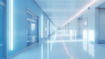 blurry hospital corridor with a luxurious and abstract design.,