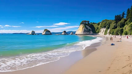 Foto auf Leinwand Cathedral Cove beach in summer © paisorn