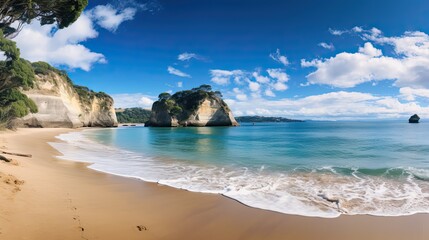 Cathedral Cove beach in summer