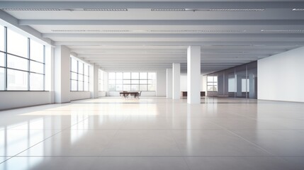 Obraz premium Empty office open space interior. Business conference company background,