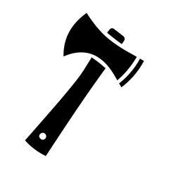 Minimal Axe icon vector silhouette, white background, fill with black