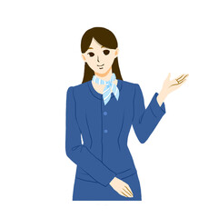 案内をする受付のお姉さんのイラスト