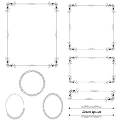 Set of Decorative vintage frames and borders. floral ornamental frame. Calligraphic frame and page decoration. Vector illustration