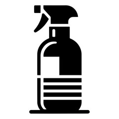 Minimal Spray bottle icon vector silhouette, white background, fill with black
