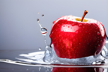 An apple that has fallen into the water. Generative AI