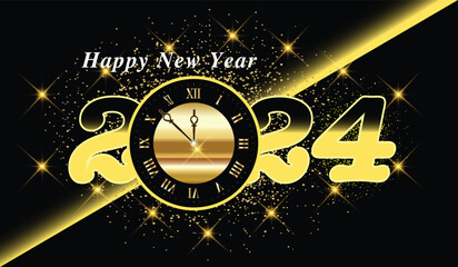 2024  luxurious design. Happy New Year creative Template. for personal or corporate use.