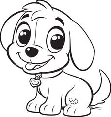 coloring page cute puppy