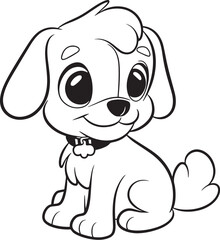 coloring page cute puppy