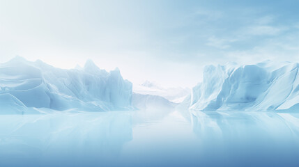 Blurred winter background. Iceberg in polar regions - obrazy, fototapety, plakaty