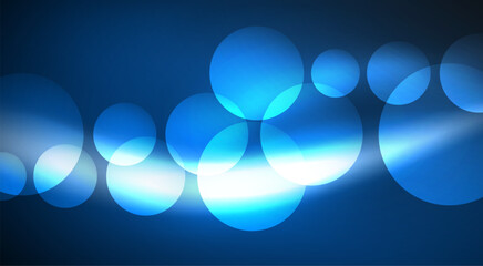Shiny Light Neon Bubble Circles. Vector illustration For Wallpaper, Banner, Background, Card, Book Illustration, landing page