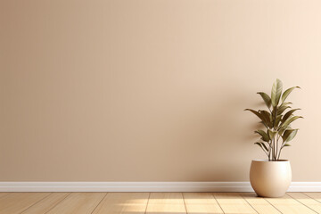 a plant in a vase on a wooden floor