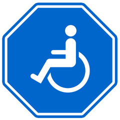 Wheelchair symbol on white background.