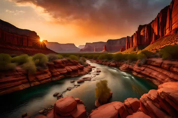Schilderijen op glas grand canyon sunset © Sajjad