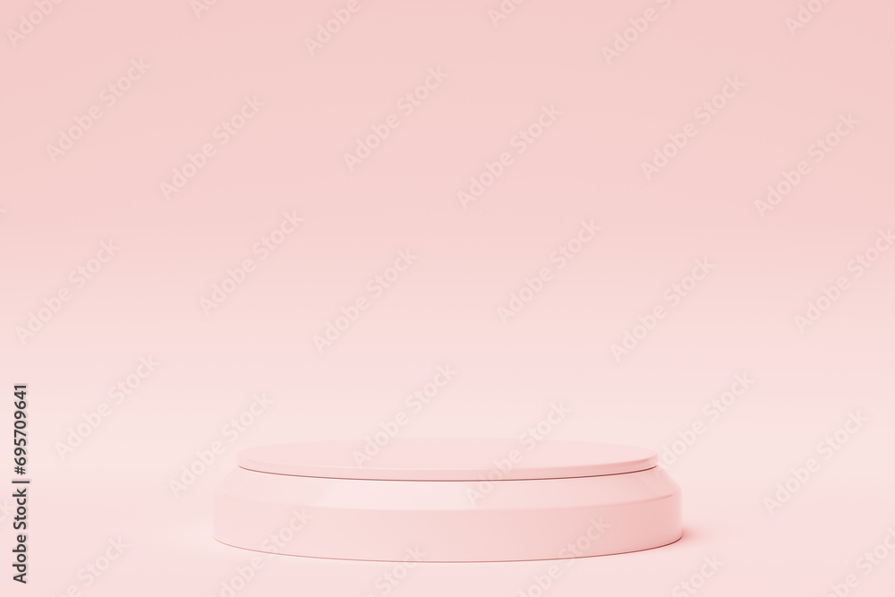 Poster realistic 3d cylinder pedestal podium. abstract rendering geometric platform. product display presen