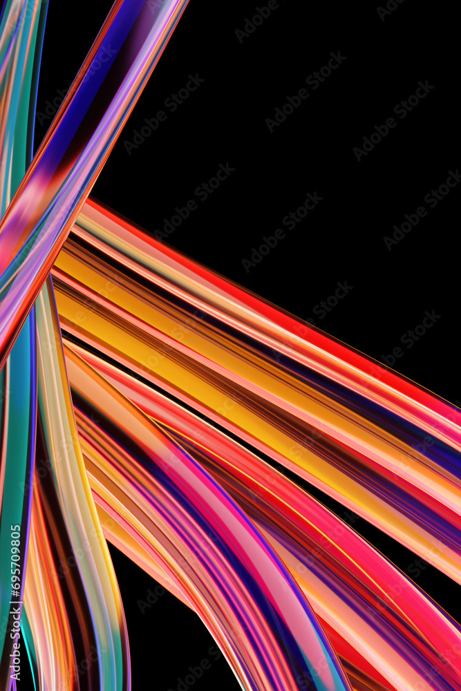 Poster 3d illustration of a classic   colorful    abstract gradient background with lines. PRint from the waves. Modern graphic texture. Geometric pattern.
