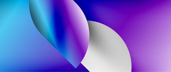 Circles and round shapes with gradients. Minimal abstract background, round geometric shapes, clean and structured design