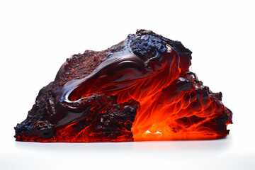 a piece of lava with a red glow