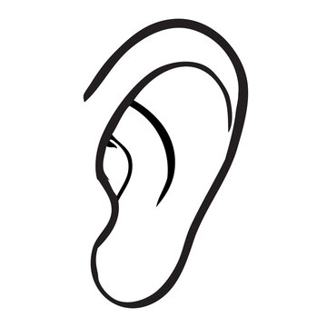 recommend clip art: ear outline vector illustration