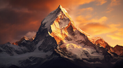 sunset in the mountains. Generative Ai