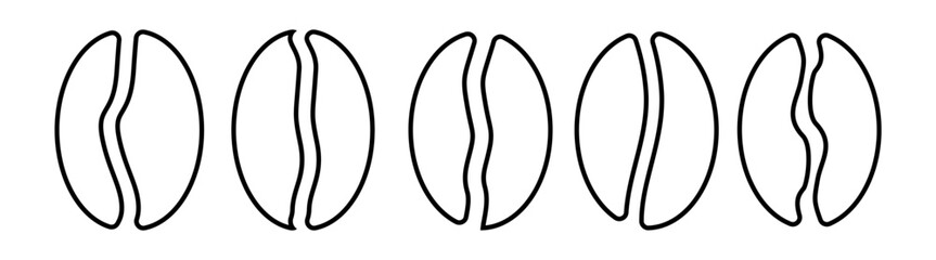 various coffee beans with black color