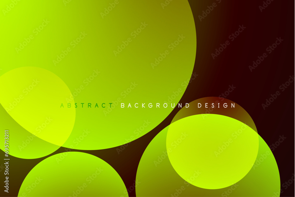 Poster abstract tech circles vector background, technology digital bubbles