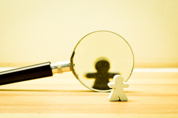 Meet your shadow self psychological health concept. Negative side or dark side of a person.